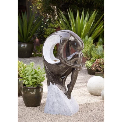 John Timberland Graceful Form Modern Zen Bubbler Curled Female Outdoor Floor Water Fountain With LED Light 43" For Yard Garden Patio Home Deck Porch 8 John Timberland Graceful Form Modern Zen Bubbler Curled Female Outdoor Floor Water Fountain With LED Light 43" For Yard Garden Patio Home Deck Porch - Image 8