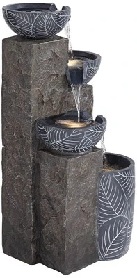 John Timberland Bali Rustic 4-Tier Cascading Bowls Outdoor Floor Water Fountain With LED Light 32 3/4" For Yard Garden Patio Home Deck 8 John Timberland Bali Rustic 4-Tier Cascading Bowls Outdoor Floor Water Fountain With LED Light 32 3/4" For Yard Garden Patio Home Deck - Image 8