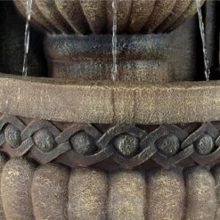 John Timberland Roman Outdoor Floor Water Fountain With Light LED 50" High 2-Tier Lion Face For Yard Garden Patio Deck Home -Modern Lighting Store GUEST 03c71205 0fef 4161 a43a b3ee37553252