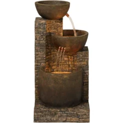 John Timberland Outdoor Floor Water Fountain Three Bowl Floor Cascade 35" For Yard Garden Lawn -Modern Lighting Store GUEST 0423c6ab af9c 4015 9bc0 b0b66a9577dc