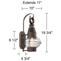 John Timberland Galt Rustic Outdoor Wall Light Fixture Oil Rubbed Bronze Motion Sensor Dusk To Dawn 19 3/4" Clear Seedy Glass For Post Exterior Barn -Modern Lighting Store GUEST 06d7e059 b4ba 41a4 8c25 50cb950dc67c