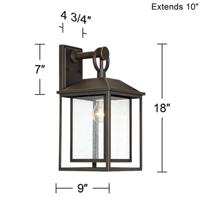 John Timberland Califa Mission Outdoor Wall Light Fixture Bronze 18" Clear Textured Glass For Post Exterior Barn Deck House Porch Yard Posts Patio 6 John Timberland Califa Mission Outdoor Wall Light Fixture Bronze 18" Clear Textured Glass For Post Exterior Barn Deck House Porch Yard Posts Patio - Image 6