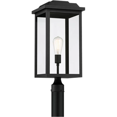 John Timberland Eastcrest Modern Outdoor Post Light Textured Black 22 1/2" Clear Glass Panels For Exterior Barn Deck House Porch Yard Patio Outside 3 John Timberland Eastcrest Modern Outdoor Post Light Textured Black 22 1/2" Clear Glass Panels For Exterior Barn Deck House Porch Yard Patio Outside - Image 3