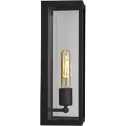 John Timberland Modern Industrial Outdoor Wall Light Fixture Sand Black 14 1/4" Clear Glass For Exterior House Porch Patio Outside -Modern Lighting Store GUEST 0c516538 9000 442d b446 2e02dd7c3ebf