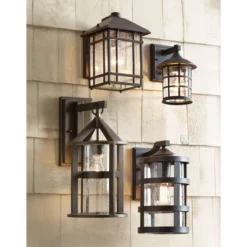 John Timberland Argentine Rustic Farmhouse Outdoor Wall Light Fixture Bronze 17" Clear Seedy Cylinder Glass For Post Exterior Barn Deck House Porch -Modern Lighting Store GUEST 0f1028da 6b7e 4929 b672 30734b68871b