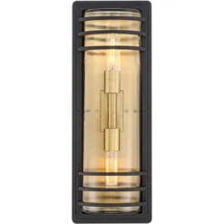 John Timberland Habitat Modern Outdoor Wall Light Fixture Black Brass Metal 21" Clear Glass For Post Exterior Barn Deck House Porch Yard Posts Patio -Modern Lighting Store GUEST 0f7504a1 0e00 4dd4 a7a8 621e9778da77