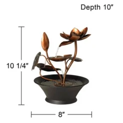 John Timberland Begonia Flowers Modern Zen Cascading Indoor Tabletop Water Fountain 10 1/4" For Table Office Desk Home Bedroom Living Room Relaxation -Modern Lighting Store GUEST 173c95c2 e3bb 41ec 84c5 0bf9cf55bcfc