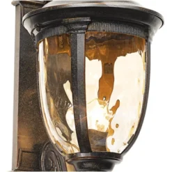 John Timberland Bellagio Vintage Rustic Outdoor Wall Light Fixture Veranda Bronze Dual Scroll Arm 24" Champagne Hammered Glass For Post Exterior Barn -Modern Lighting Store GUEST 173de11a ea39 4b7e ac94 d275441319fd