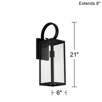 John Timberland Modern Outdoor Wall Light Fixtures Set Of 2 Deep Black 21" Clear Glass For Post Exterior Barn Deck House Porch 7 John Timberland Modern Outdoor Wall Light Fixtures Set Of 2 Deep Black 21" Clear Glass For Post Exterior Barn Deck House Porch - Image 7