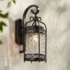 John Timberland Paseo Outdoor Vintage Wall Light Fixture Matte Black 19" Clear Hammered Glass For Post Exterior Barn Deck House Porch Yard Posts Patio