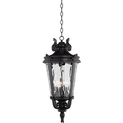 John Timberland Casa Marseille Rustic Outdoor Hanging Light Black Scroll 26 1/4" Clear Water Glass Damp Rated For Post Exterior Barn Deck House Porch 3 John Timberland Casa Marseille Rustic Outdoor Hanging Light Black Scroll 26 1/4" Clear Water Glass Damp Rated For Post Exterior Barn Deck House Porch - Image 3
