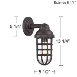 John Timberland Marlowe Industrial Outdoor Wall Light Fixture Galvanized Metal Cage 13 1/4" Clear Glass For Post Exterior Barn Deck House Porch Yard 11 John Timberland Marlowe Industrial Outdoor Wall Light Fixture Galvanized Metal Cage 13 1/4" Clear Glass For Post Exterior Barn Deck House Porch Yard -Modern Lighting Store GUEST 1d90a4b4 d261 4e20 9eb8 efc4e0d693df