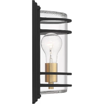 John Timberland Habitat Modern Industrial Outdoor Wall Light Fixture Black Brass 11" Clear Glass For Post Exterior Barn Deck House Porch Yard Patio 5 John Timberland Habitat Modern Industrial Outdoor Wall Light Fixture Black Brass 11" Clear Glass For Post Exterior Barn Deck House Porch Yard Patio - Image 5