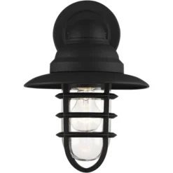 John Timberland Marlowe Rustic Industrial Farmhouse Outdoor Wall Light Fixture Black Hooded Cage 13" Clear Glass For Post Exterior Barn Deck House -Modern Lighting Store GUEST 1f1c35e7 8ab6 4e57 90a6 670ee3c20914