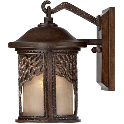John Timberland Rustic Outdoor Wall Light Fixture Bronze 9 1/2" Tree Etched Glass Sconce For Exterior House Deck Patio Porch Lighting 4 John Timberland Rustic Outdoor Wall Light Fixture Bronze 9 1/2" Tree Etched Glass Sconce For Exterior House Deck Patio Porch Lighting - Image 4