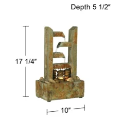 John Timberland Zigzag Zen Modern Cascading Indoor Tabletop Water Fountain With Light 17 1/4" For Table Office Desk Home Bedroom House Living Room -Modern Lighting Store GUEST 21ef27ef cf09 4beb 93e6 127200073494