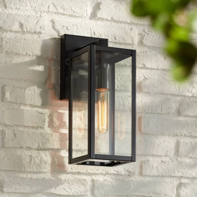 John Timberland Modern Outdoor Wall Light Fixture Mystic Black 14 1/4" Clear Glass Panel For Exterior Barn Deck House Porch Yard Patio Outside Garage 1 John Timberland Modern Outdoor Wall Light Fixture Mystic Black 14 1/4" Clear Glass Panel For Exterior Barn Deck House Porch Yard Patio Outside Garage
