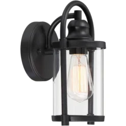 John Timberland Rustic Farmhouse Outdoor Wall Light Fixtures Set Of 2 Black 10 1/4" Clear Glass For Exterior Barn Deck House Porch Yard Patio Outside -Modern Lighting Store GUEST 26dbd787 db5f 44e6 8b25 ab06e254a406