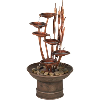 John Timberland Water Lilies And Cat Tails Rustic Cascading Outdoor Floor Water Fountain 33" For Yard Garden Patio Home Deck Porch House Exterior Roof 5 John Timberland Water Lilies And Cat Tails Rustic Cascading Outdoor Floor Water Fountain 33" For Yard Garden Patio Home Deck Porch House Exterior Roof - Image 5