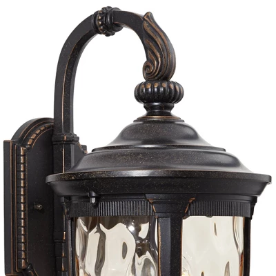 John Timberland Bellagio Vintage Rustic Outdoor Wall Light Fixture Bronze Downbridge 20 1/2" Champagne Hammered Glass For Post Exterior Barn House 2 John Timberland Bellagio Vintage Rustic Outdoor Wall Light Fixture Bronze Downbridge 20 1/2" Champagne Hammered Glass For Post Exterior Barn House - Image 2