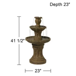 John Timberland Tuscan Garden Rustic 3 Tier Basin Outdoor Floor Water Fountain 41 1/2" For Yard Backyard Garden Patio Home Deck Porch House Exterior -Modern Lighting Store GUEST 2ac5de28 cfad 4832 9a19 decd4add4304