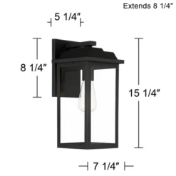 John Timberland Eastcrest Modern Outdoor Wall Light Fixture Textured Black 15 1/4" Clear Glass Panels For Post Exterior Barn Deck House Porch Yard -Modern Lighting Store GUEST 2ac91c06 1773 468c a7c0 47c82c7ec194