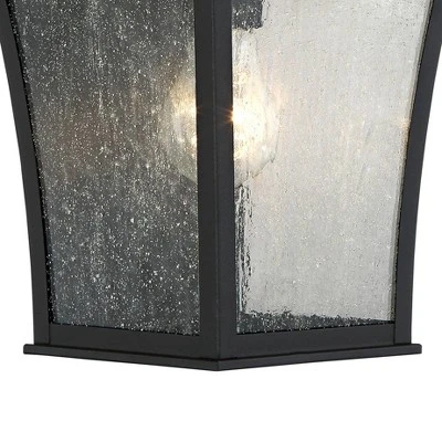 John Timberland Mosconi Rustic Outdoor Wall Lights Fixture Set Of 2 Textured Black 15" Clear Seedy Glass For Post Exterior Barn Deck House Porch Yard 3 John Timberland Mosconi Rustic Outdoor Wall Lights Fixture Set Of 2 Textured Black 15" Clear Seedy Glass For Post Exterior Barn Deck House Porch Yard - Image 3