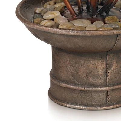 John Timberland Water Lilies And Cat Tails Rustic Cascading Outdoor Floor Water Fountain 33" For Yard Garden Patio Home Deck Porch House Exterior Roof 4 John Timberland Water Lilies And Cat Tails Rustic Cascading Outdoor Floor Water Fountain 33" For Yard Garden Patio Home Deck Porch House Exterior Roof - Image 4