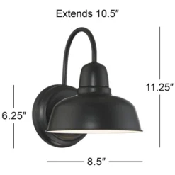 John Timberland Urban Barn Rustic Industrial Farmhouse Outdoor Wall Light Fixture Black Gooseneck Arm 11 1/4" For Post Exterior Barn Deck House Porch -Modern Lighting Store GUEST 31edfe0d 30ba 4b63 99d1 ee2ba69c265b