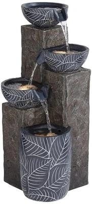 John Timberland Bali Rustic 4-Tier Cascading Bowls Outdoor Floor Water Fountain With LED Light 32 3/4" For Yard Garden Patio Home Deck 6 John Timberland Bali Rustic 4-Tier Cascading Bowls Outdoor Floor Water Fountain With LED Light 32 3/4" For Yard Garden Patio Home Deck - Image 6