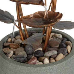 John Timberland Leonisis Rustic Cascading Leaves Outdoor Floor Water Fountain 38 1/2" For Yard Garden Patio Home Deck Lawn Porch House -Modern Lighting Store GUEST 3b3a1a39 b154 4306 b3d0 68dcaf3ff79f