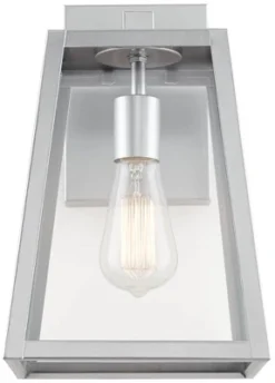 John Timberland Arrington Modern Outdoor Wall Light Fixtures Set Of 2 Silver Metal 13" Clear Glass For Post Exterior Barn Deck House Porch Yard Posts -Modern Lighting Store GUEST 3c9d6413 ae76 41ae 8198 70b9142ae534