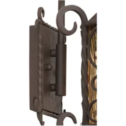 John Timberland Casa Seville Vintage Rustic Outdoor Wall Light Fixture Dark Walnut Scroll 13 1/4" Champagne Hammered Glass For Post Exterior Barn Deck -Modern Lighting Store GUEST 3cbf150c 13da 4d3d 8ec7 c6bf4d6163b1