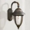 John Timberland Casa Sierra Rustic Vintage Outdoor Wall Light Fixture Bronze Downbridge 18 1/2" Clear Seedy Glass For Post Exterior Barn Deck House