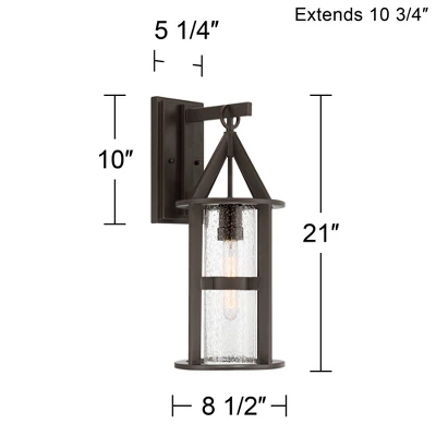 John Timberland Argentine Modern Industrial Outdoor Wall Light Fixture Bronze Metal 21" Clear Seedy Glass For Post Exterior Barn Deck House Porch Yard 7 John Timberland Argentine Modern Industrial Outdoor Wall Light Fixture Bronze Metal 21" Clear Seedy Glass For Post Exterior Barn Deck House Porch Yard - Image 7