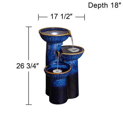 John Timberland Modern Outdoor Floor Water Fountain With Light LED 26 3/4" High Cascading Bowls For Yard Garden Patio Deck 5 John Timberland Modern Outdoor Floor Water Fountain With Light LED 26 3/4" High Cascading Bowls For Yard Garden Patio Deck - Image 5