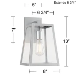 John Timberland Arrington Modern Outdoor Wall Light Fixture Silver Steel 13" Clear Glass For Post Exterior Barn Deck House Porch Yard Posts Patio Home -Modern Lighting Store GUEST 43c89a2f 91d1 4f5f 982b 283daf80f9b5 1