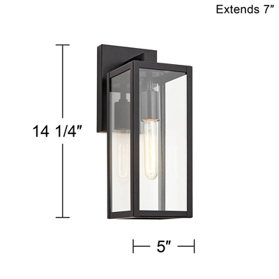 John Timberland Modern Outdoor Wall Light Fixture Mystic Black 14 1/4" Clear Glass Panel For Exterior Barn Deck House Porch Yard Patio Outside Garage 7 John Timberland Modern Outdoor Wall Light Fixture Mystic Black 14 1/4" Clear Glass Panel For Exterior Barn Deck House Porch Yard Patio Outside Garage - Image 7