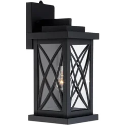 John Timberland Woodland Park Outdoor Wall Light Fixture Black Dusk To Dawn 15" Clear Glass For Post Exterior Barn Deck House Porch Yard Patio Home -Modern Lighting Store GUEST 47a24b21 100a 4f8a b29a e29d6312ff54