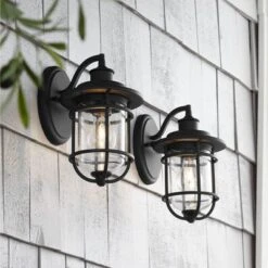 John Timberland Markham Modern Nautical Outdoor Wall Light Fixtures Set Of 2 Textured Black 10 1/2" Clear Seedy Glass For Post Exterior Barn Deck Home 14 John Timberland Markham Modern Nautical Outdoor Wall Light Fixtures Set Of 2 Textured Black 10 1/2" Clear Seedy Glass For Post Exterior Barn Deck Home -Modern Lighting Store GUEST 47a34d15 670d 4b2d 9afe 251589553787
