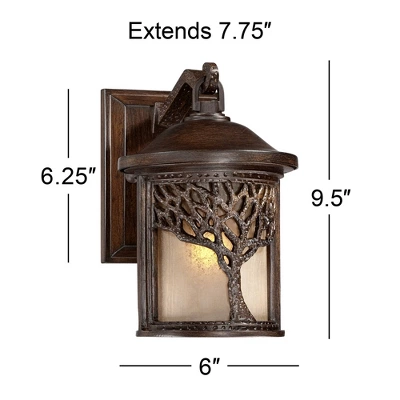 John Timberland Rustic Outdoor Wall Light Fixture Bronze 9 1/2" Tree Etched Glass Sconce For Exterior House Deck Patio Porch Lighting 5 John Timberland Rustic Outdoor Wall Light Fixture Bronze 9 1/2" Tree Etched Glass Sconce For Exterior House Deck Patio Porch Lighting - Image 5