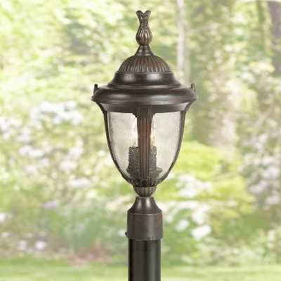 John Timberland Traditional Outdoor Post Light Fixture LED Bronze 35 1/2" Seeded Glass For Exterior Garden Yard Driveway Walkway 1 John Timberland Traditional Outdoor Post Light Fixture LED Bronze 35 1/2" Seeded Glass For Exterior Garden Yard Driveway Walkway