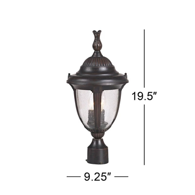 John Timberland Traditional Outdoor Post Light Fixture LED Bronze 35 1/2" Seeded Glass For Exterior Garden Yard Driveway Walkway 2 John Timberland Traditional Outdoor Post Light Fixture LED Bronze 35 1/2" Seeded Glass For Exterior Garden Yard Driveway Walkway - Image 2