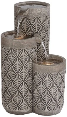 John Timberland Havara Rustic 3-Tier Cascading Columns Outdoor Floor Water Fountain With LED Light 26" For Yard Garden Patio Home Deck 7 John Timberland Havara Rustic 3-Tier Cascading Columns Outdoor Floor Water Fountain With LED Light 26" For Yard Garden Patio Home Deck - Image 7