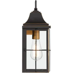 John Timberland Sunderland Rustic Mission Outdoor Wall Light Fixture Black Gold 15" Clear Glass For Post Exterior Barn Deck House Porch Yard Patio -Modern Lighting Store GUEST 4e0f04ef 5374 4694 926c 780553b328ee
