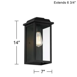 John Timberland Eastcrest Modern Outdoor Wall Light Fixture Textured Black 14" Clear Glass Panels For Post Exterior Barn Deck House Porch Yard Patio -Modern Lighting Store GUEST 4edfd450 2cf1 4065 93e9 d8d8668d839a