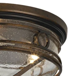 John Timberland Beverly Drive Rustic Flush Mount Outdoor Ceiling Light Bronze 7" Clear Seedy Glass For Post Exterior Barn Deck House Porch Yard Patio -Modern Lighting Store GUEST 51112cbe 5a5c 41c8 ac18 c6bf691fa5b2