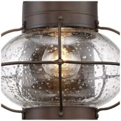 John Timberland Galt Rustic Outdoor Wall Light Fixture Oil Rubbed Bronze Motion Sensor Dusk To Dawn 19 3/4" Clear Seedy Glass For Post Exterior Barn -Modern Lighting Store GUEST 51b33d68 70c1 47f3 8103 e68929358cd9