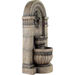 John Timberland Roman Outdoor Floor Water Fountain With Light LED 50" High 2-Tier Lion Face For Yard Garden Patio Deck Home -Modern Lighting Store GUEST 52a0bfc5 2de5 478b b8ec d1e2abab083f