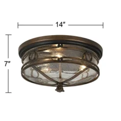 John Timberland Beverly Drive Rustic Flush Mount Outdoor Ceiling Light Bronze 7" Clear Seedy Glass For Post Exterior Barn Deck House Porch Yard Patio -Modern Lighting Store GUEST 538b1e1e f388 4a51 ad69 b1c007a4cdce